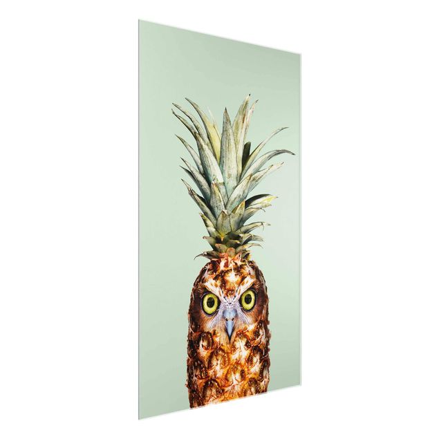 Glasschilderijen Pineapple With Owl