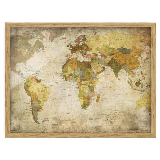 Ingelijste posters World map