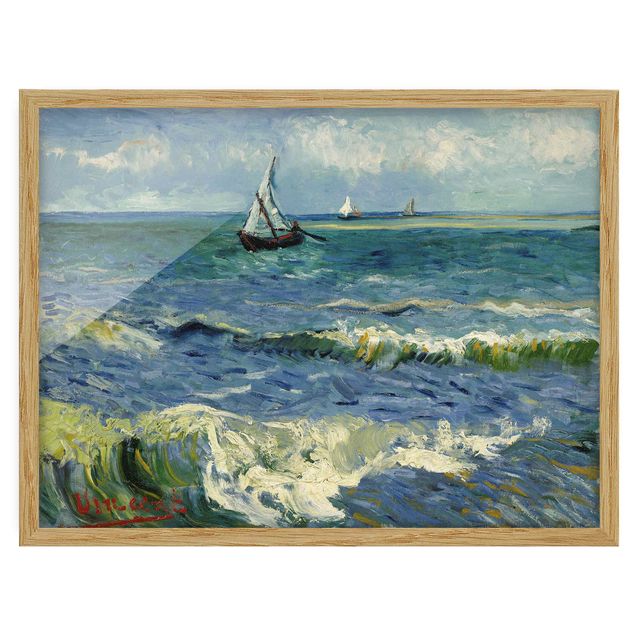 Ingelijste posters Vincent Van Gogh - Seascape Near Les Saintes-Maries-De-La-Mer