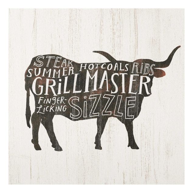 Glasschilderijen Farm BBQ - Beef