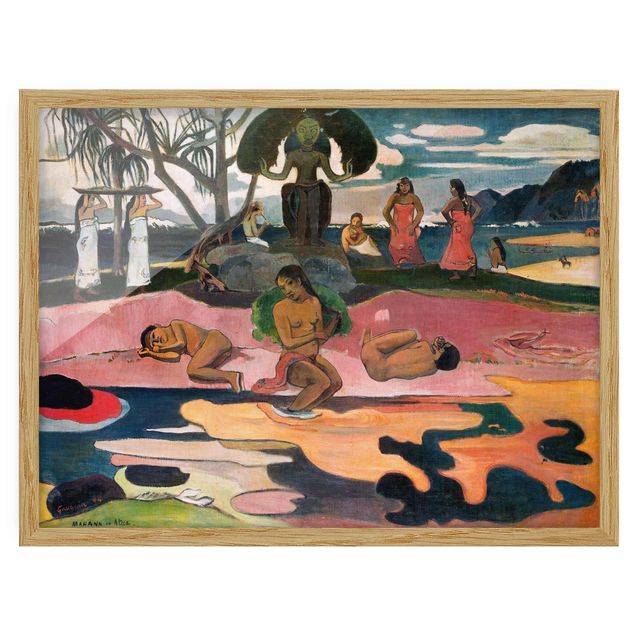 Ingelijste posters Paul Gauguin - Day Of The Gods (Mahana No Atua)