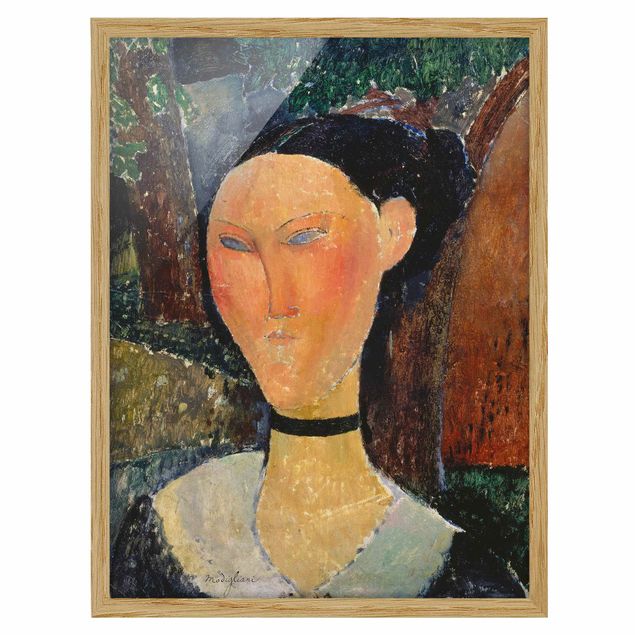Ingelijste posters Amedeo Modigliani - Woman with a velvet Neckband