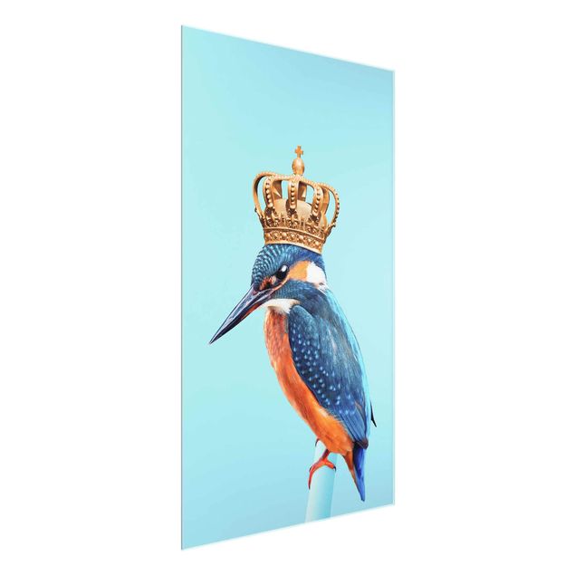 Glasschilderijen Kingfisher With Crown