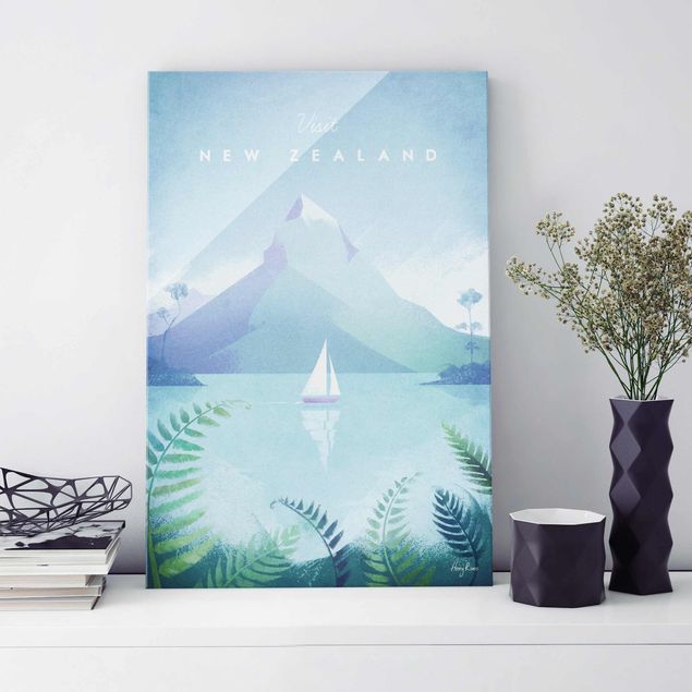 Glas Magnetboard Travel Poster - New Zealand