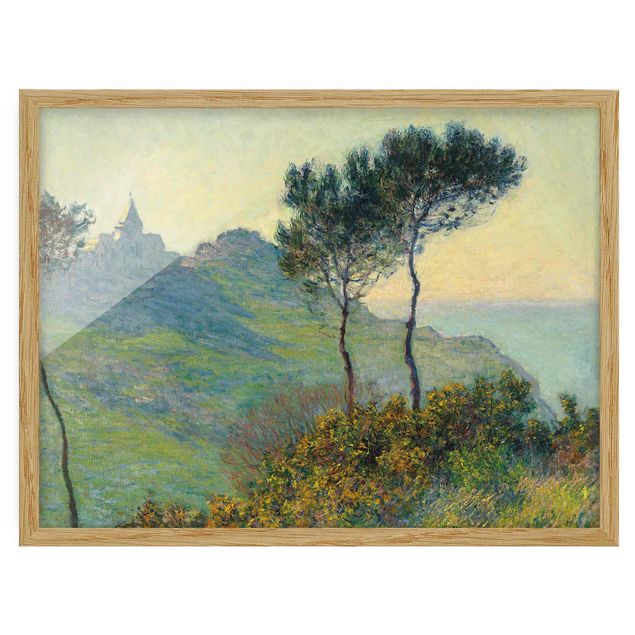 Ingelijste posters Claude Monet - The Church Of Varengeville At Evening Sun