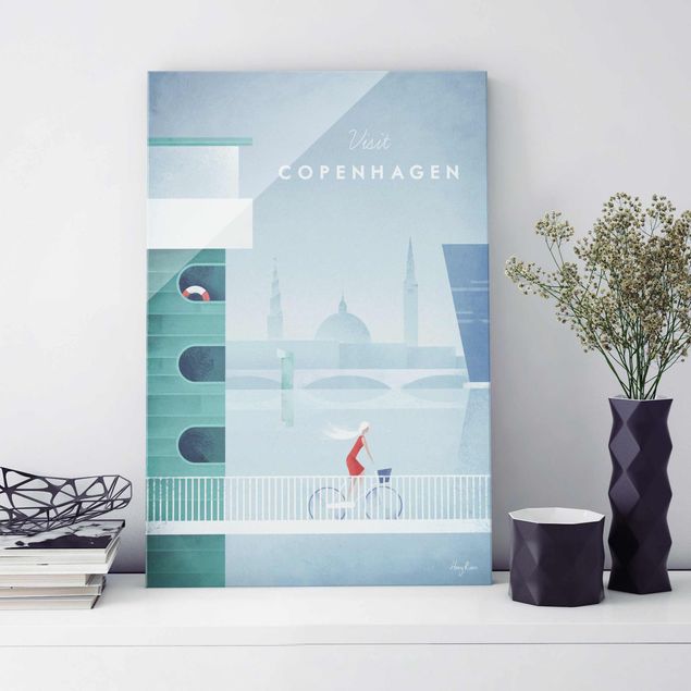 Glas Magnettafel Travel Poster - Copenhagen