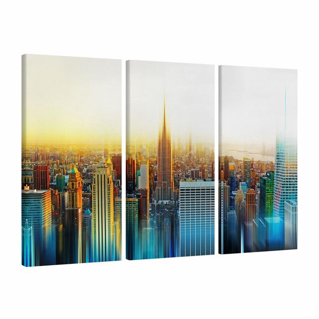 Canvas schilderijen - 3-delig Manhattan Abstract