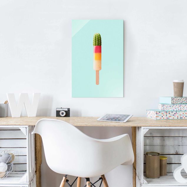 Glas Magnettafel Popsicle With Cactus