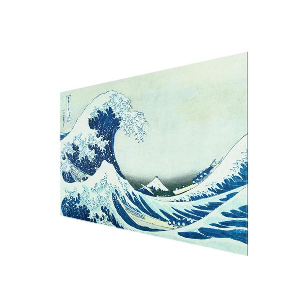Glasschilderijen Katsushika Hokusai - The Great Wave At Kanagawa