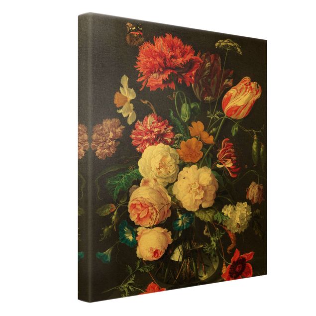 Canvas schilderijen - Goud Jan Davidsz De Heem - Still Life With Flowers In A Glass Vase