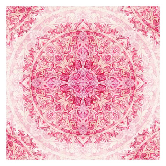 Patroonbehang Mandala Watercolour Ornament Pattern Pink