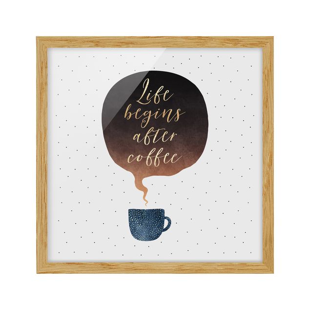 Ingelijste posters Life Begins After Coffee Dots