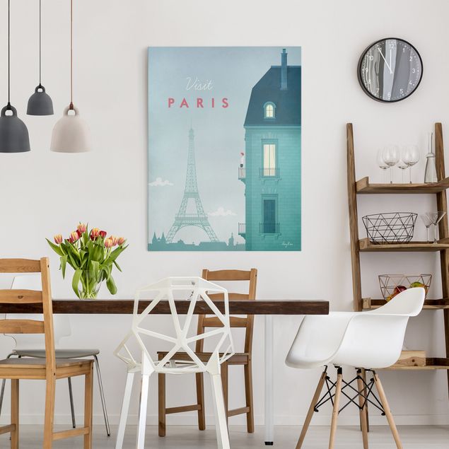 Canvas schilderijen Travel Poster - Paris