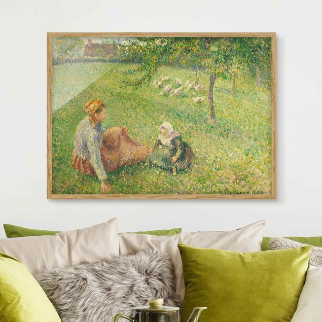 Ingelijste posters Camille Pissarro - The Geese Pasture