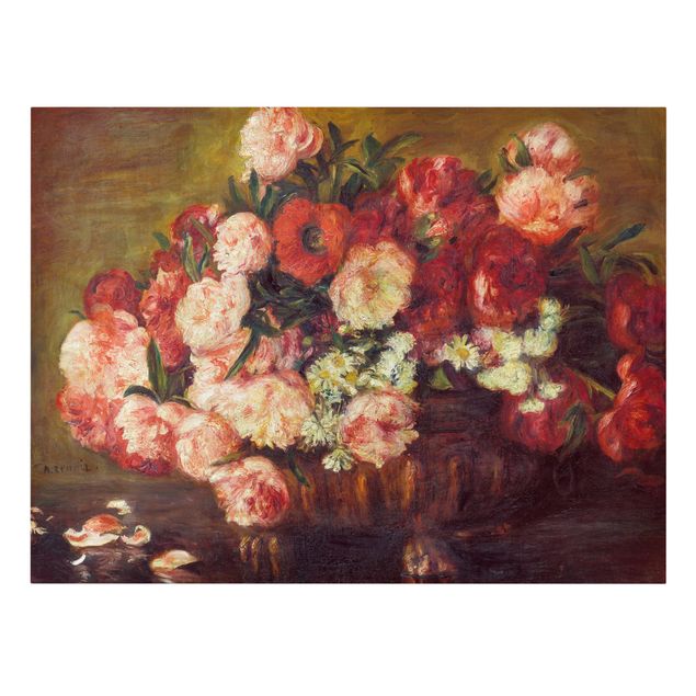 Canvas schilderijen Auguste Renoir - Still Life With Peonies