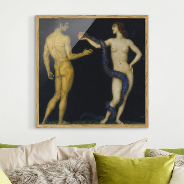 Ingelijste posters Franz von Stuck - Adam and Eve