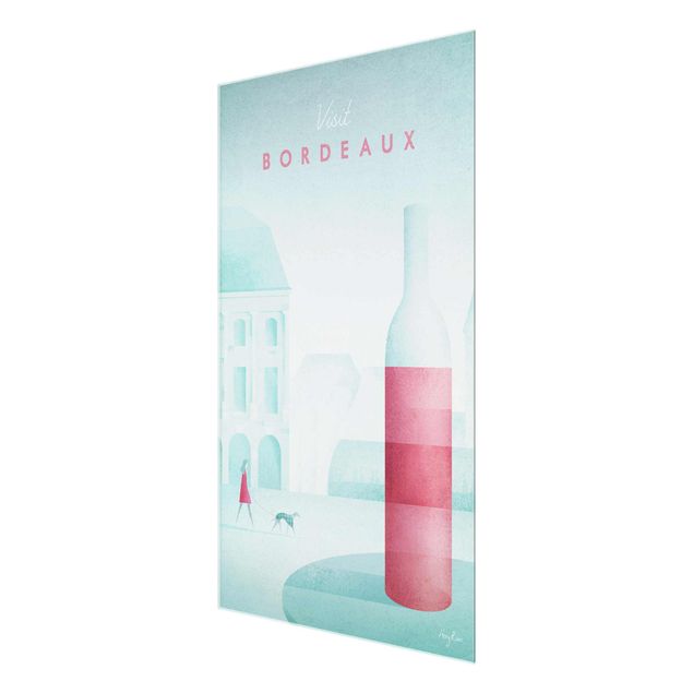 Glasschilderijen Travel Poster - Bordeaux