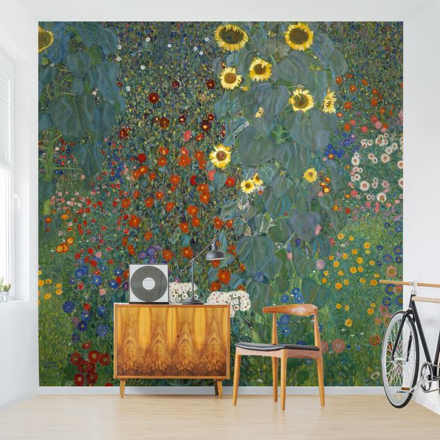 Fotobehang Gustav Klimt - Garden Sunflowers