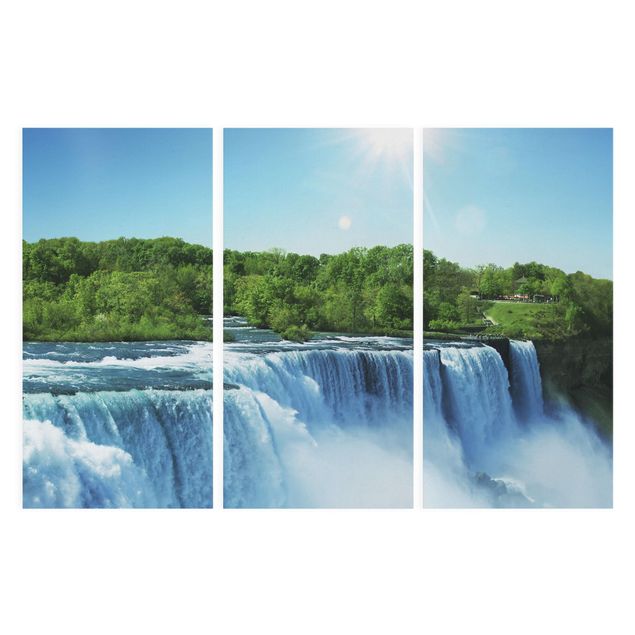 Canvas schilderijen - 3-delig Waterfall Scenery