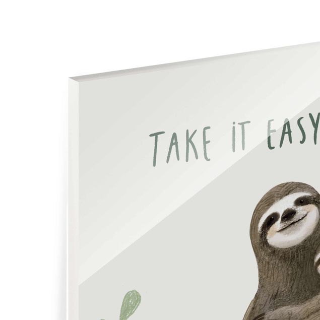 Glasschilderijen Sloth Sayings - Easy
