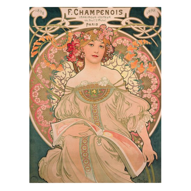 Canvas schilderijen Alfons Mucha - Poster For F. Champenois