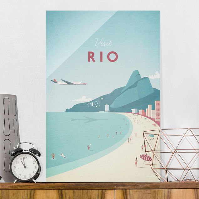 Glas Magnetboard Travel Poster - Rio De Janeiro
