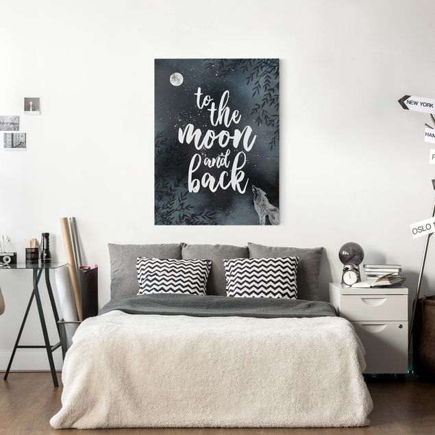 Canvas schilderijen Love You To The Moon And Back