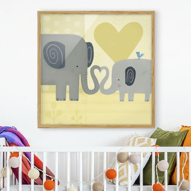 Ingelijste posters Mum And I - Elephants