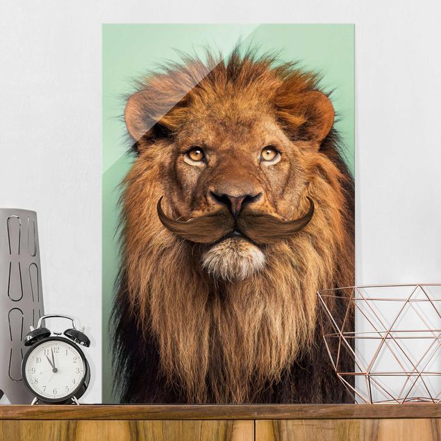 Glasschilderijen Lion With Beard