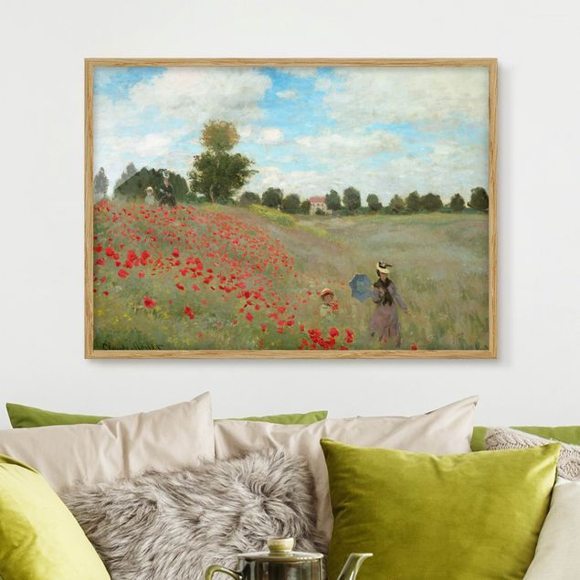Ingelijste posters Claude Monet - Poppy Field Near Argenteuil