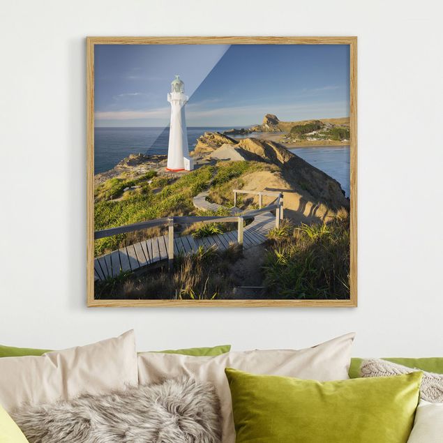 Ingelijste posters Castle Point Lighthouse New Zealand