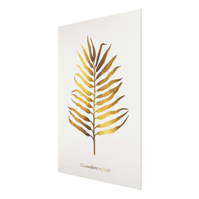 Glasschilderijen Gold - Palm Leaf II