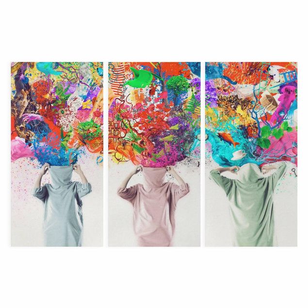 Canvas schilderijen - 3-delig Brain Explosions
