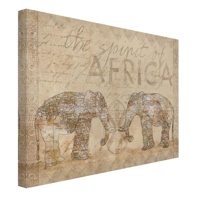 Canvas schilderijen Vintage Collage - Spirit Of Africa