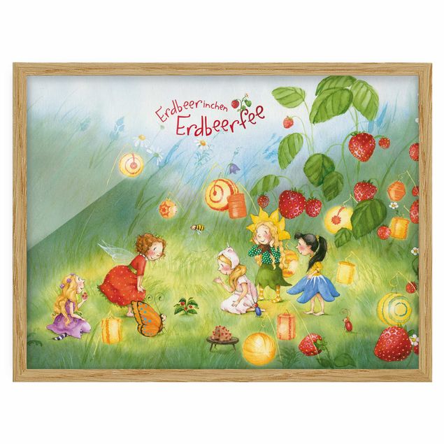 Ingelijste posters Little Strawberry Strawberry Fairy - Lanterns