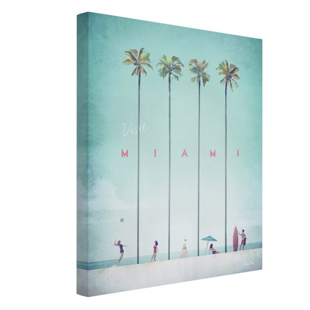Canvas schilderijen Travel Poster - Miami