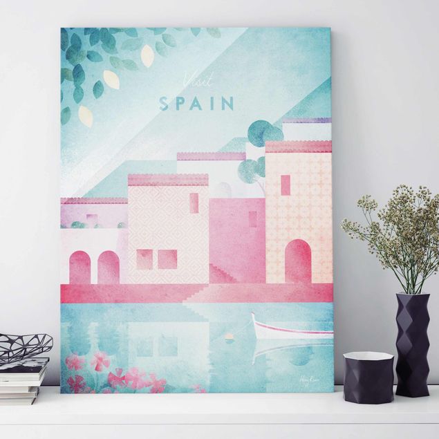 Glas Magnettafel Travel Poster - Spain