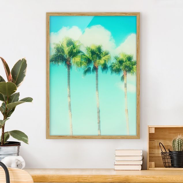 Ingelijste posters Palm Trees Against Blue Sky