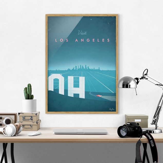 Ingelijste posters Travel Poster - Los Angeles