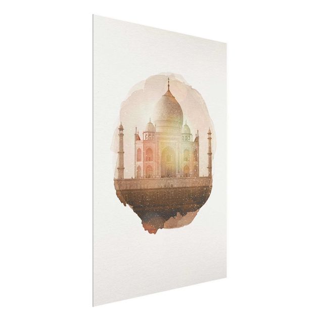 Glasschilderijen WaterColours - Taj Mahal