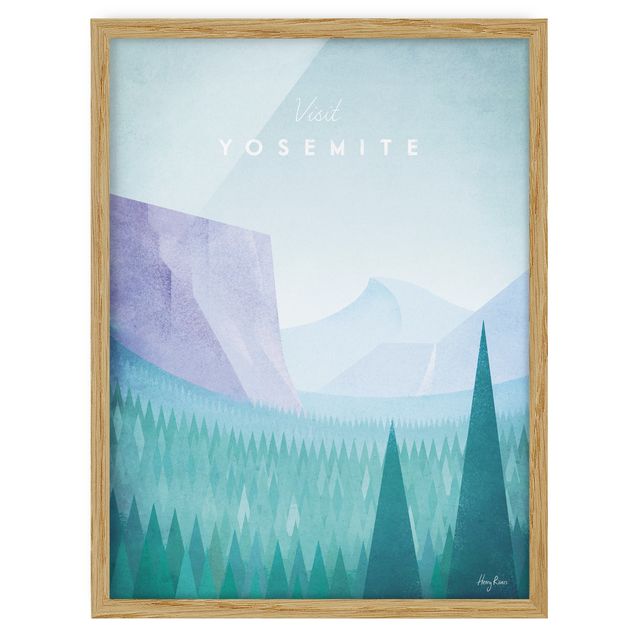 Ingelijste posters Travel Poster - Yosemite Park