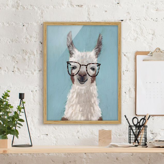 Ingelijste posters Lama With Glasses II