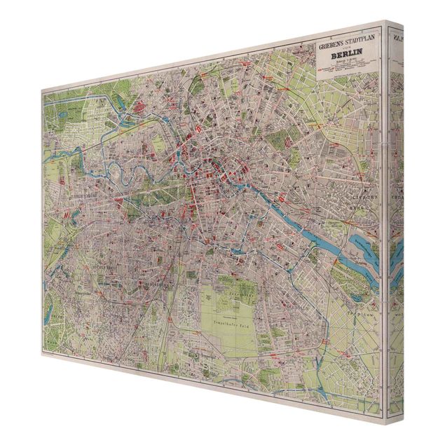Canvas schilderijen Vintage Map Berlin