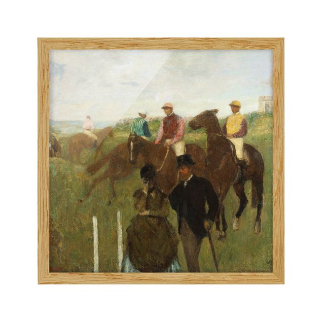 Ingelijste posters Edgar Degas - Jockeys On Race Track