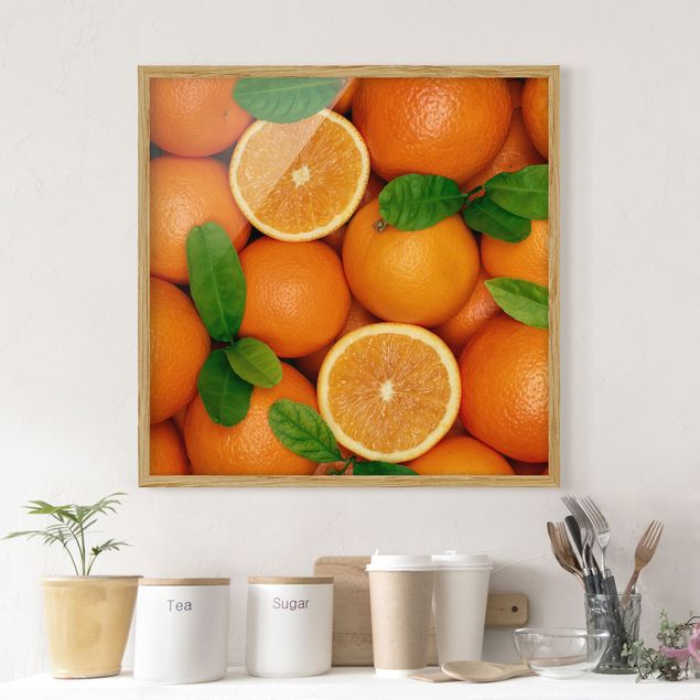 Ingelijste posters Juicy oranges