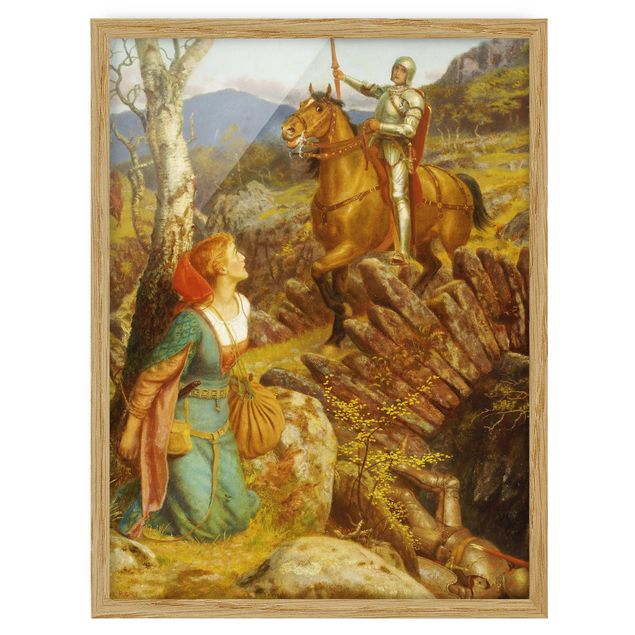 Ingelijste posters Arthur Hughes - The Overthrowing of the Rusty Knight