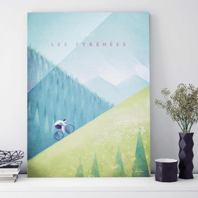 Glas Magnetboard Travel Poster - The Pyrenees