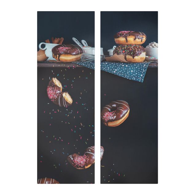 Canvas schilderijen - 2-delig  Donuts from the Kitchen Shelf