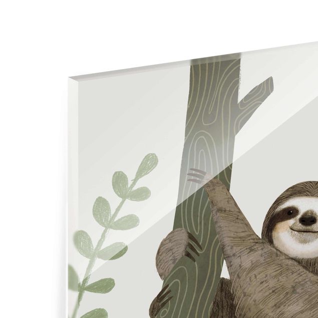 Glasschilderijen Sloth Sayings - Back