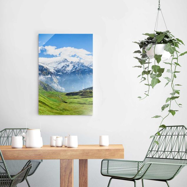 Glasschilderijen Swiss Alpine Panorama